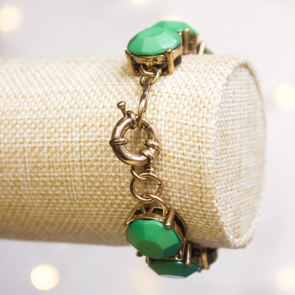 Green Dot Bracelet Antique Bronze Tone - Picture 3 of 8